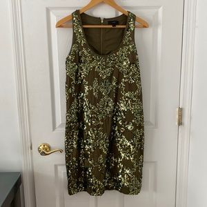 J. Crew Green Dress with Sequins